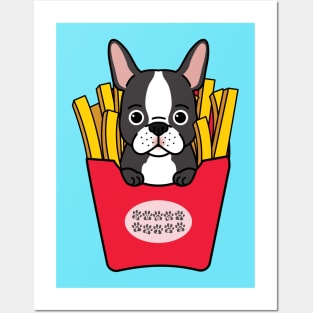 Cute Doggy And French Fries Posters and Art